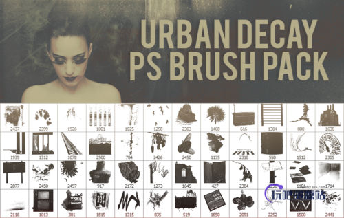 废旧物品、废土元素PS笔刷-玩吧资源站