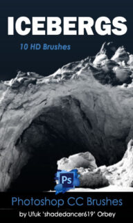 10种冰山背景、冰山阴影图形PS笔刷-玩吧资源站
