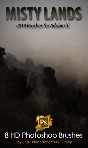 迷雾、山间夜雾、朦胧背景Photoshop CC笔刷