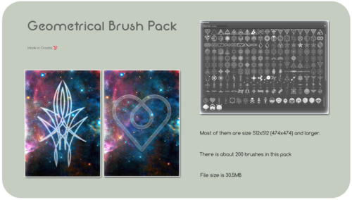 奇异神秘符号印花图案PS笔刷-玩吧资源站