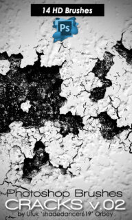 14种高清干涸、干旱开裂、干燥表面纹理PS笔刷-玩吧资源站