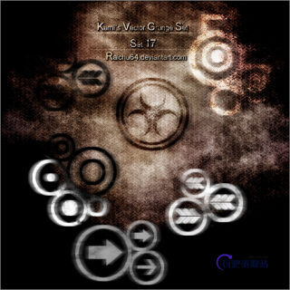 废土元素箭头图案、核辐射图案PS笔刷-玩吧资源站