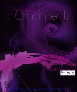 3种高清毛笔书涂抹漩涡纹理PS笔刷-玩吧资源站