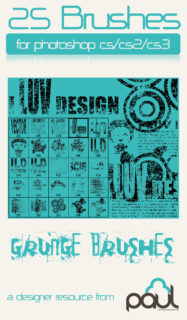 25种复古式、残破纹理效果PS笔刷-玩吧资源站