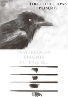 高清水彩笔头手绘PS笔刷-玩吧资源站