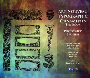 新式艺术版式印花装饰PS笔刷素材-玩吧资源站