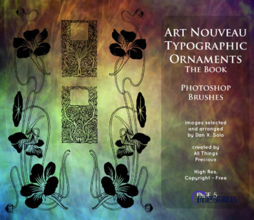 植物印花图图案、手绘古典花纹PS笔刷-玩吧资源站