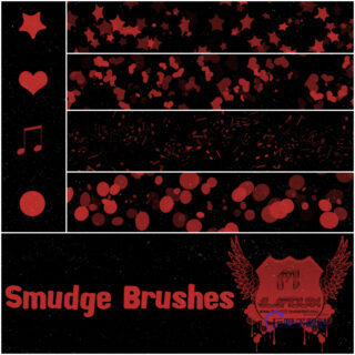 爱心、五角星、音符、圆点PS背景装饰小图案笔刷-玩吧资源站