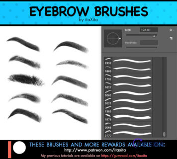 个性化女性眉毛图形Photoshop笔刷素材-玩吧资源站