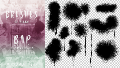 喷漆效果、油漆喷溅纹理PS笔刷素材-玩吧资源站