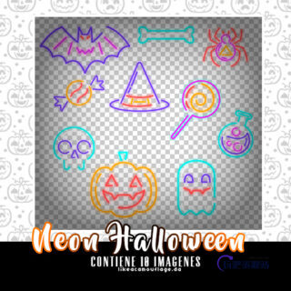 手绘线条图形蝙蝠、蜘蛛、棒棒糖、南瓜、骷髅头等图形PS笔刷素材(PNG格式)-玩吧资源站