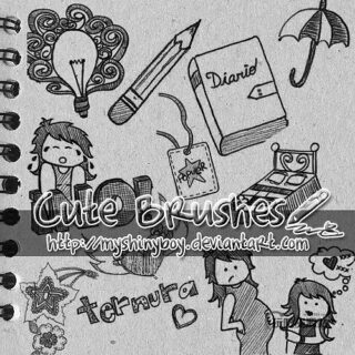 童趣涂鸦绘画PS笔刷素材-玩吧资源站