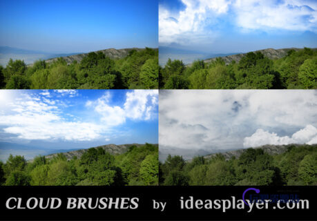 高清云朵、天空云层笔刷PS素材-玩吧资源站