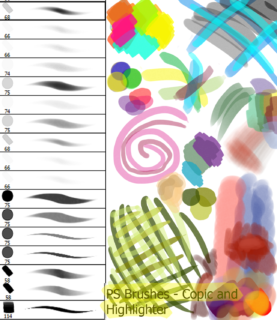 画笔素材荧光绘画笔触PS笔刷-玩吧资源站