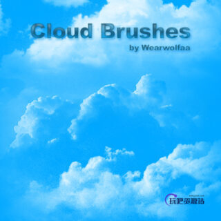 高云层、云朵纹理PS笔刷素材-玩吧资源站