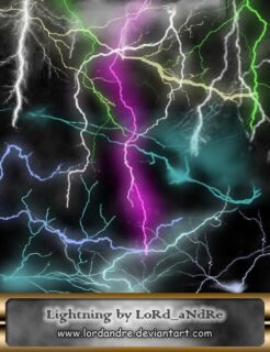 雷电、闪电、弧形闪电纹理PS笔刷-玩吧资源站