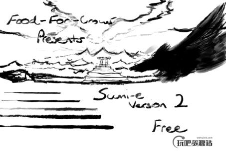 水墨、颜料画笔笔触PS笔刷-玩吧资源站