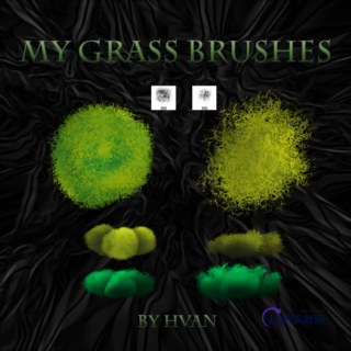 CG绘画、毛绒绒效果插画PS笔刷-玩吧资源站