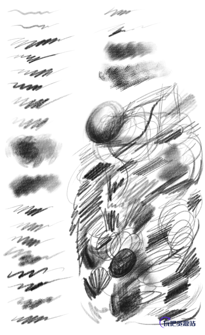 数字铅笔、石墨碳素笔纹理Photoshop工具预设素材 .tpl格式下载