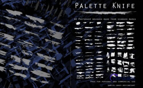 油漆刷子、斑点、水彩、圆珠笔、湿木炭纹理笔触PS笔刷素材-玩吧资源站