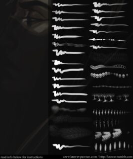 骷髅头、枯树、烟雾、蜡烛等混合型PS笔刷素材-玩吧资源站