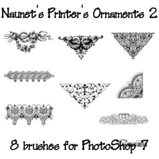 古典风格是印花边角装饰图案PS笔刷-玩吧资源站