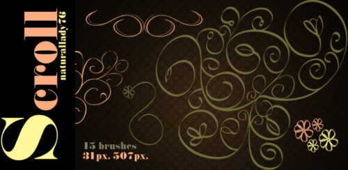 贵族式印花图案、高贵典雅欧式花纹PS笔刷-玩吧资源站