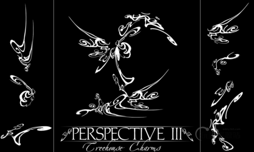 7种扭曲的透视风格的PS花纹线条笔刷-玩吧资源站