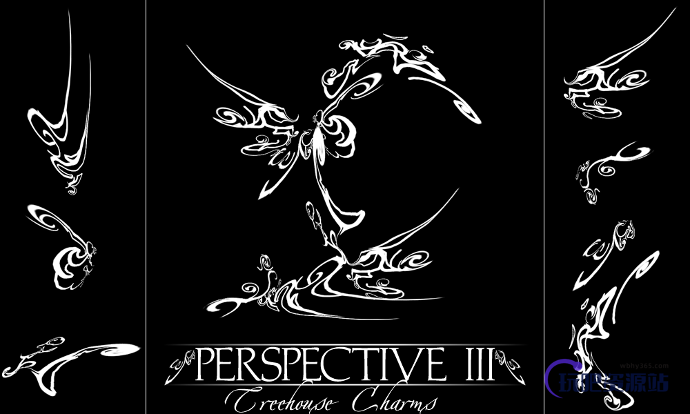 7种扭曲的透视风格的PS花纹线条笔刷