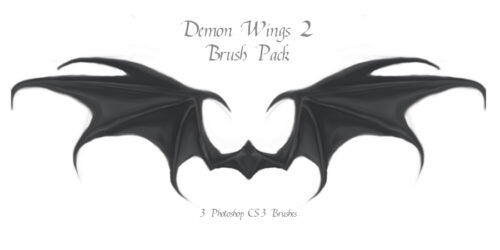 恶魔翅膀、蝙蝠羽翼Photoshop地狱魔鬼翅膀笔刷-玩吧资源站