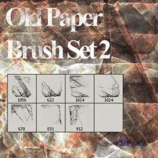 旧纸张纹理、纸张叠加材质PS笔刷下载-玩吧资源站