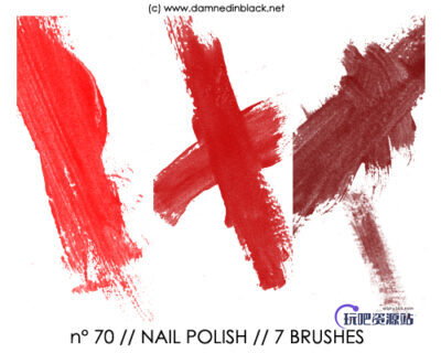 油漆刷子划痕、画笔涂痕PS笔刷下载-玩吧资源站