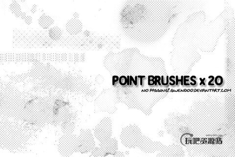 像素式垃圾污渍纹理背景效果PS笔刷下载-玩吧资源站