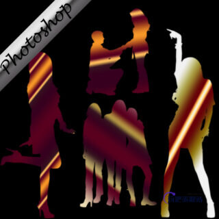 浪漫幽会男女剪影图形、性感女郎撩拨姿势PS人形笔刷-玩吧资源站