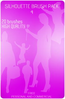 20种社交人员剪影图形PS笔刷素材下载-玩吧资源站