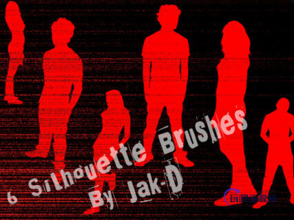 超酷模特人影造型、剪影图案、人像轮廓PS笔刷下载-玩吧资源站