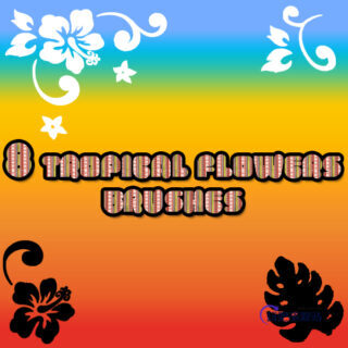 8种漂亮的小巧植物印花图案PS笔刷下载-玩吧资源站