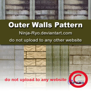 房屋外墙纹理、外企材质贴图PS笔刷填充素材免费下载-玩吧资源站