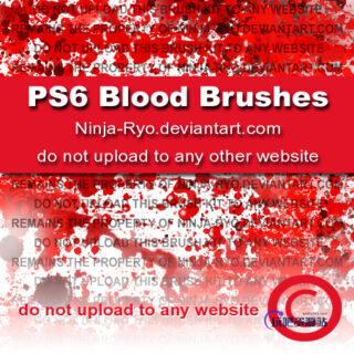 恐怖血液、流血痕迹Photoshop笔刷素材下载-玩吧资源站