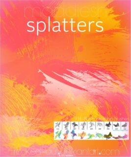 19色飞溅涂抹染色纹理PS笔刷素材-玩吧资源站