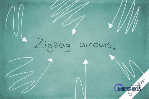 可爱手绘涂鸦箭头线条PS素材笔刷-玩吧资源站