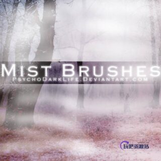 朦胧的薄雾、清晨浓雾、迷雾PS环境笔刷-玩吧资源站