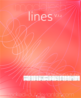 对称线条花纹图案PS线条印花笔刷-玩吧资源站