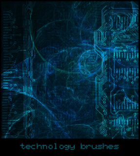 电路板纹理PS电子科技元素笔刷-玩吧资源站