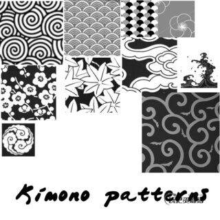 和服图案纹理PS笔刷素材-玩吧资源站