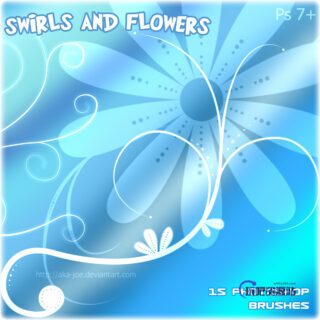 漩涡鲜花植物花纹、印花PS笔刷下载-玩吧资源站