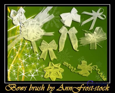 礼品结、蝴蝶结、包装结PS笔刷下载-玩吧资源站