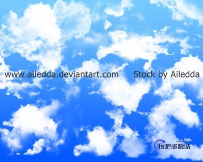 天空乌云、云朵云层纹理PS笔刷免费素材-玩吧资源站