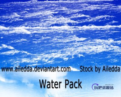 5种水面、湖面、海面、波光嶙峋素材PS笔刷下载-玩吧资源站