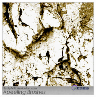 干裂、开裂纹理效果PS笔刷素材-玩吧资源站